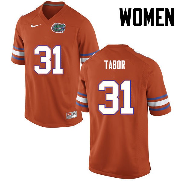 Florida Gators Women #31 Teez Tabor College Football Jersey Orange